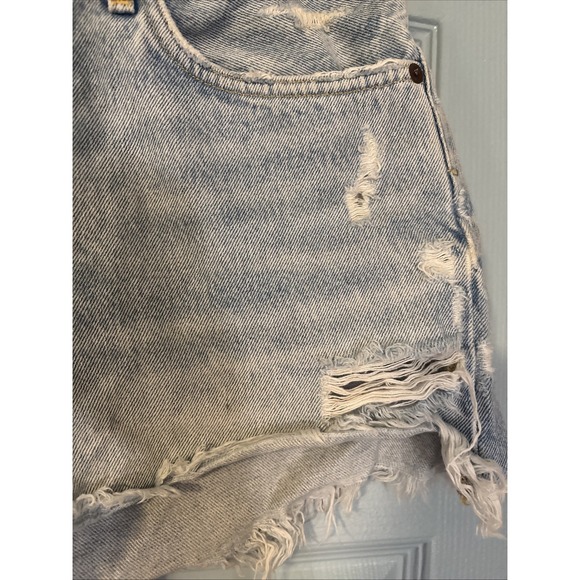 AGOLDE Parker Vintage Cut Off Shorts Distressed Light Wash Denim Size 29 - Picture 2 of 12